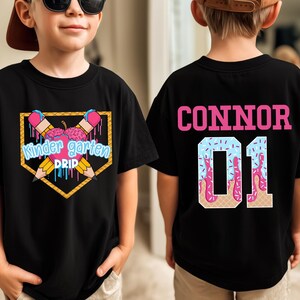 Custom Drip Back to School Kids Shirt, Personalized Kid Name Tee,Kindergarten Shirt First Grade Tee,School Clothing 1st Day Of School Outfit