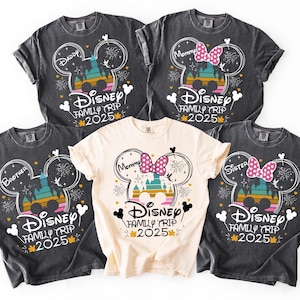 Comfort Colors® Disney 2025 Personalization Shirts, Disney Family Shirt Disneyworld 2025 Family Shirt Custom Disney Vacation 2025 Trip Shirt