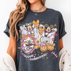 Mickey Halloween Boo Spooky Shirt, Mickey and Friends Halloween Shirt Disney Family Halloween Trip Shirt Disney Halloween Gift, Faux Glitter