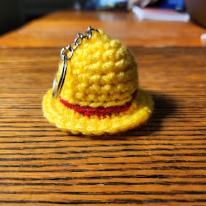 Luffy Straw Hat Crochet Keychain| Anime gifts| One Piece gifts| Crochet gifts