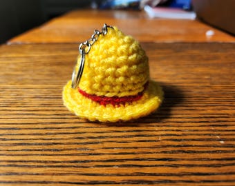 Luffy Straw Hat Crochet Keychain| Anime gifts| One Piece gifts| Crochet gifts