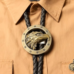 Cravate Bolo à Motif D'aigle Volant De Style Western Charmant