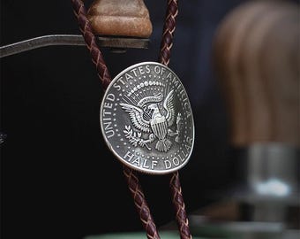 Cravatte Bolo In Pelle Vintage - 2 Pezzi Regolabili Con Fibbia Scorrevole Per Costumi Cowboy - Foto 3