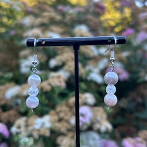 Gray and Beige Cute Dainty Handmade Earrings | coquette, downtown girl, gifts for girls, y2k, autumn, back to school