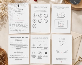 Printable Wedding Countdown | 7-Day DIY Envelope Kit | Bridal Shower Gift