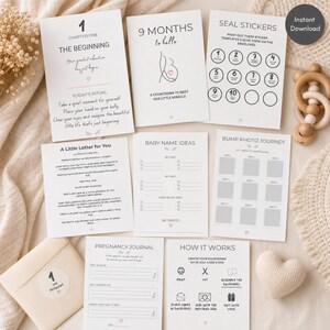 Pregnancy Keepsake Bundle | Printable Countdown Journal & Memory Pages | Baby Shower Gift for Mom-to-Be