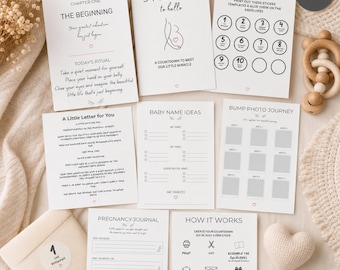 Pregnancy Keepsake Bundle | Printable Countdown Journal | Baby Shower Present for Mom-to-Be