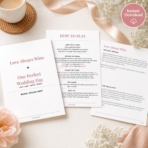 Bridal Shower Pass the Present Game | Printable Wedding Story Activity | Hen Party Celebration