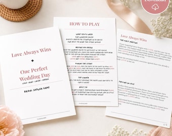 Bridal Shower Pass the Present Game | Printable Wedding Story Activity | Hen Party Celebration