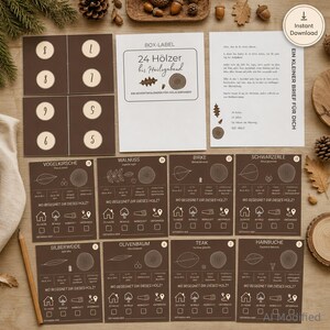 Advent calendar for wood lovers | 24 tree species cards to print | Christmas for carpenters