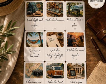 Travel Challenge Cards | Printable Vacation Deck | Couples Honeymoon Keepsake