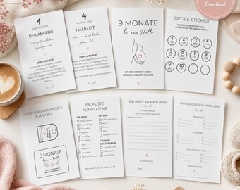 Pregnancy Countdown | Printable Memory Set | Baby Shower Gift