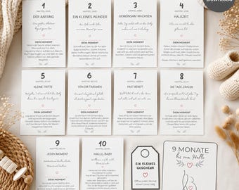 Pregnancy Countdown | Printable Envelope Set | Baby Shower for Expectant Mothers