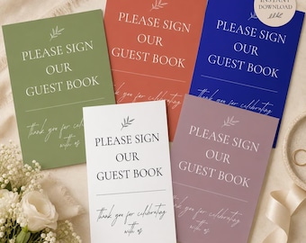 Wedding Guest Book Sign | Printable Reception Table Decor | Bride and Groom Celebration