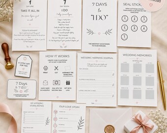 Wedding Countdown Gift | Printable Bridal Keepsake Journal | Bride to Be Shower Surprise