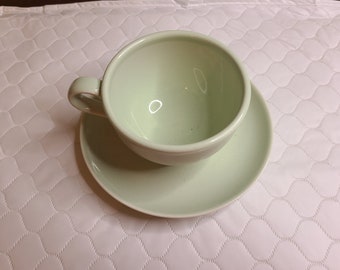 Russel Wright Redesigned Iroquois Lettuce Green Cup and Saucer