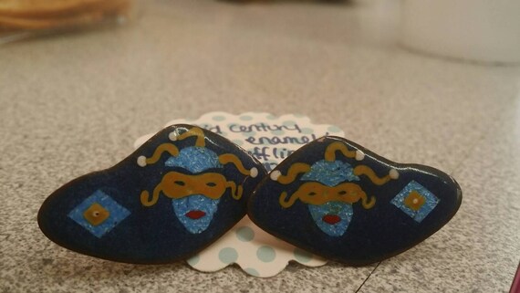 Mod Enamel Cufflinks Unique Accessory - image 1