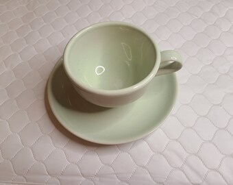 Russel Wright Redesigned Iroquois Lettuce Green Cup and Saucer