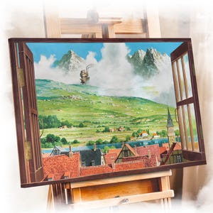 Howl&#39;s Moving Castle Canvas Art: Ghibli Anime Poster, Wood Frame Option
