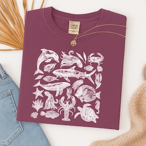 Comfort Colors Orca Whale Shirt, Retro Sea Animals Shirt, Aesthetic Summer Beach Shirt, Sea Life Orca Whale Tee Shirt, Nature Lover Gift