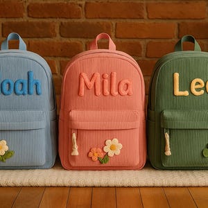Sac à dos brodé personnalisé pour tout-petit, sac à dos personnalisé pour enfants, cartable premier jour d'école, sac monogramme, rentrée des classes, cadeau pour enfants