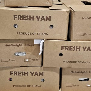 Box of Ghana yam