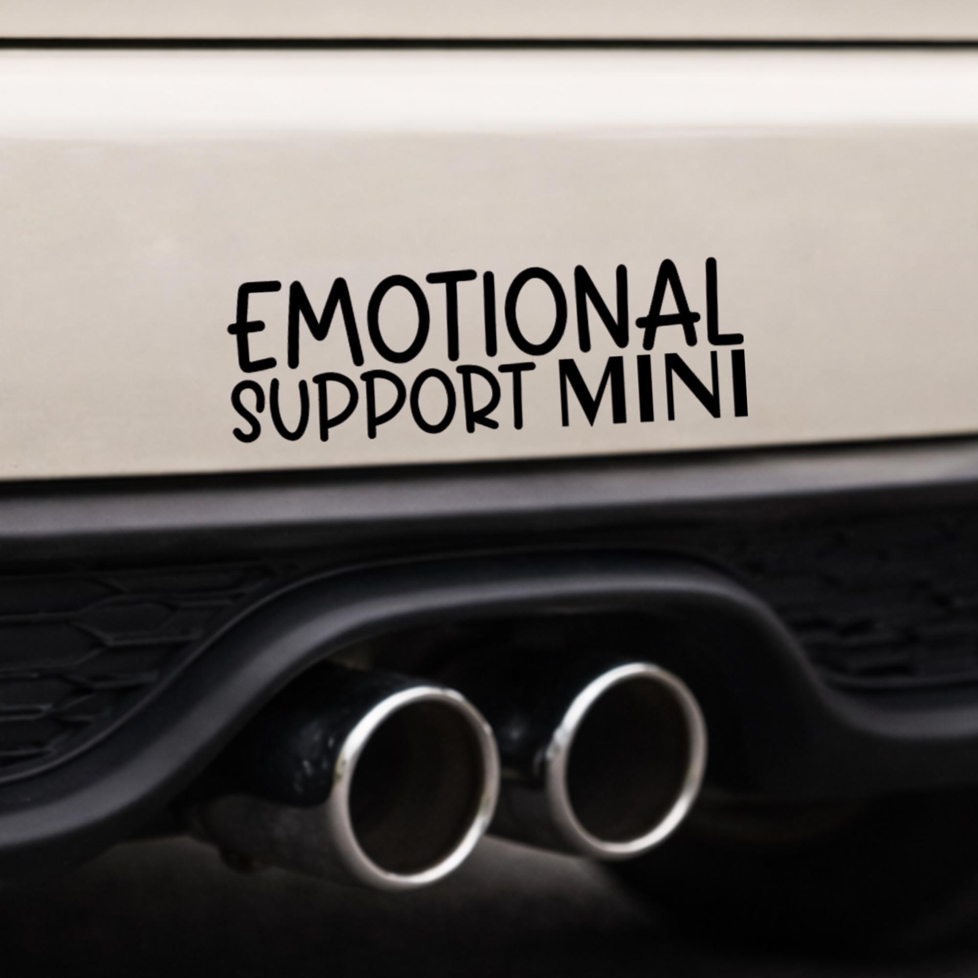 Emotional Support MINI Vinyl Decal - Funny Car Sticker for MINI Cooper ...