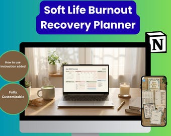 Agenda Soft Girl per il recupero dal burnout / Modello di cura personale Soft Life / Monitoraggio dell'energia / Script per la definizione dei confini / Diario della salute mentale