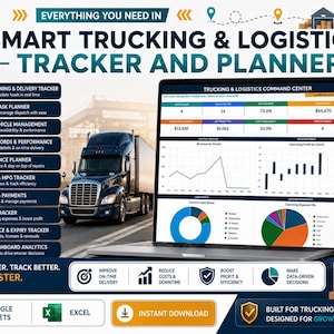 Smart Trucking & Logistics Tracker and Planner | Fleet, Load, Driver and Dispatch Management | Google Sheets Excel Template