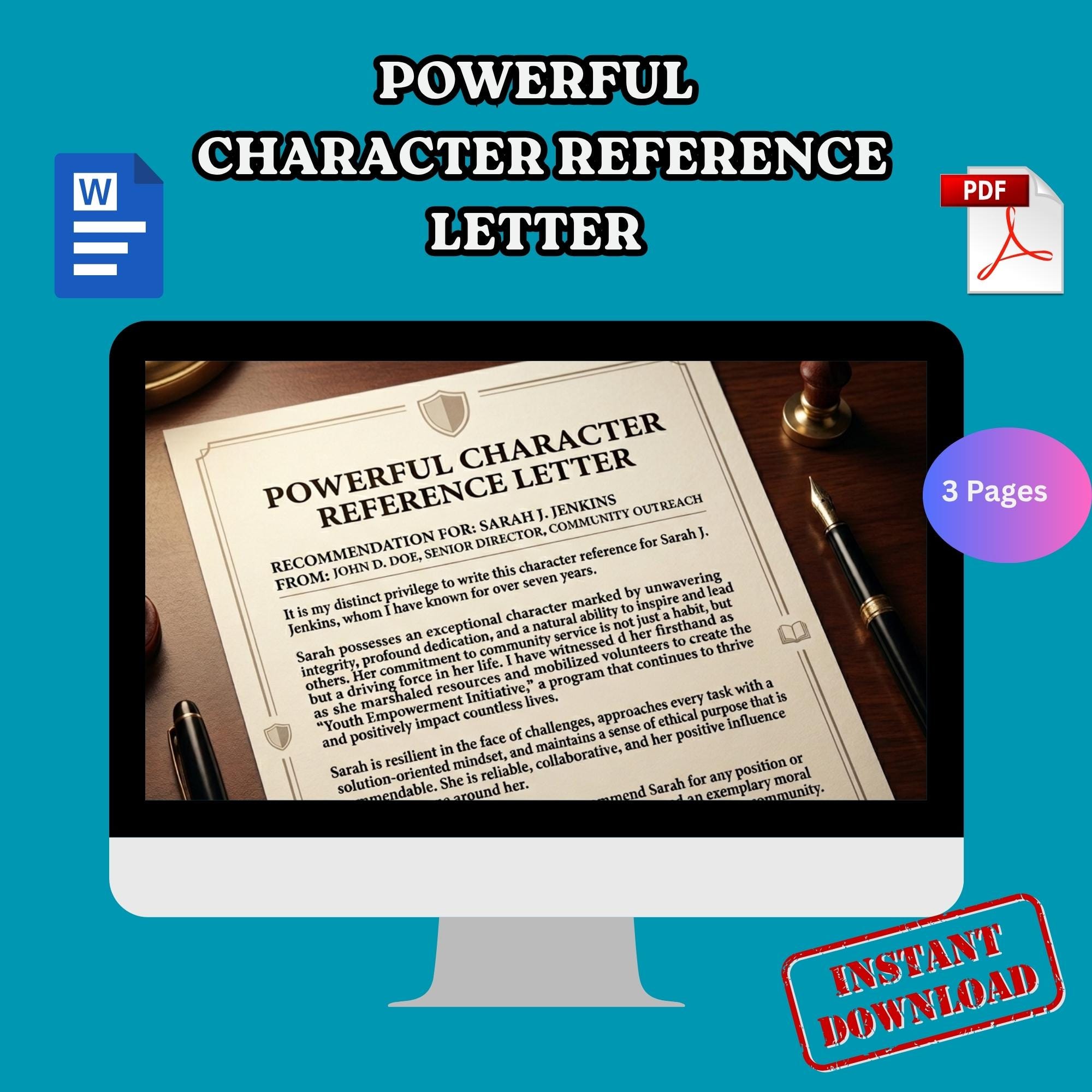Character Reference Letter For Rent Powerful Character Reference Letter Template | Professional Letter of ...