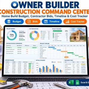 Owner Builder Construction Master Planner | Home Build Budget, Contractor Bids, Timeline & Cost Tracker