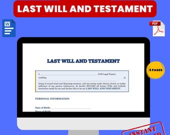 Testamento intelligente – Pianificatore patrimoniale, raccoglitore di emergenza e kit di protezione familiare, download digitale in formato PDF modificabile e MS Word