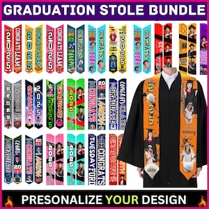Graduation Stole Sublimation 2025 Canva Editable Bundle, Graduation Stole Template Bundle, Personalized Graduation Design, Graduation 2025
