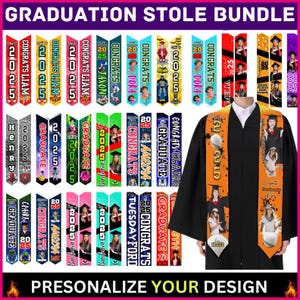 72 Inch Graduation Stole Blank Template, 72" Convocation Stole Sublimation, SvG, PNG, Cricut, Canva Editable, Printable, DIY