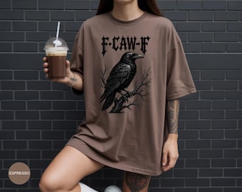 Comfort Colors Crow T-Shirt: Dark Academia Gothic Raven Tee