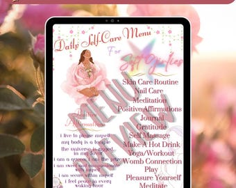 Self-Care Menu for Soft Girlies | Feminine Wellness Printable with Gentle Rituals & Affirmations Digital Download