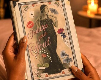 Vintage Glamour Journal – Retro Collage Notebook for Writing, Art, Memory Keeping