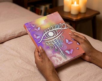 Mystic Eye Dreamcatcher Journal | Butterfly Clouds Hardcover Notebook for Spiritual Journaling