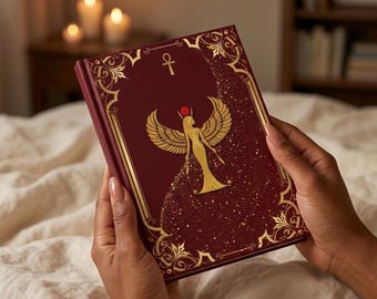 Goddess Isis Winged Figure Hardcover Journal Egyptian Ankh Notebook Spiritual Sacred Divine Feminine Gift