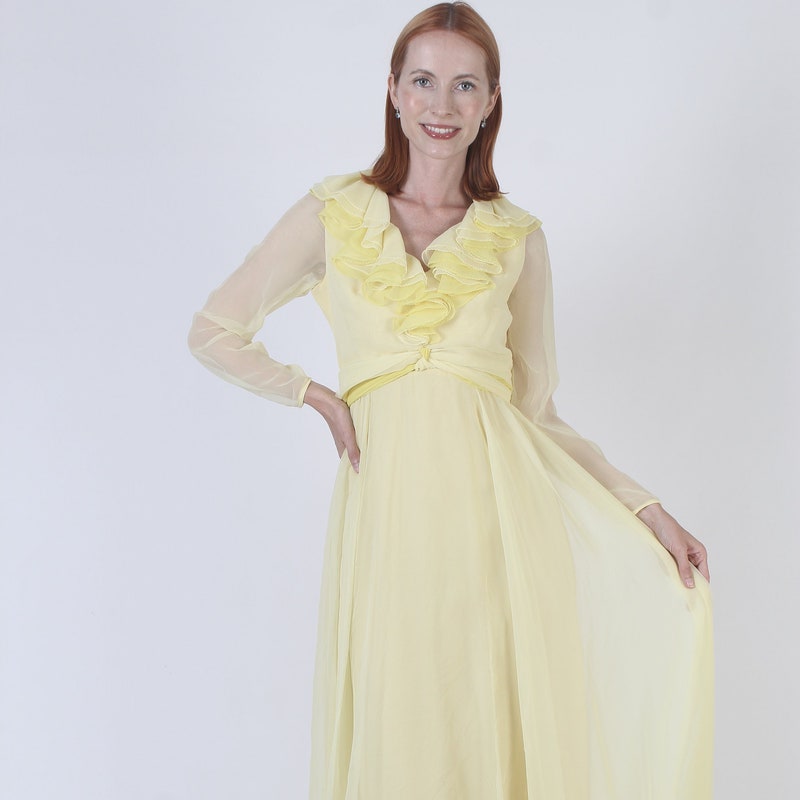 Pale Yellow Chiffon Dress