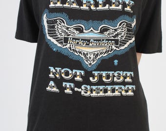 Vintage 80s Harley Davidson T-shirt: New York Biker Tee, 50