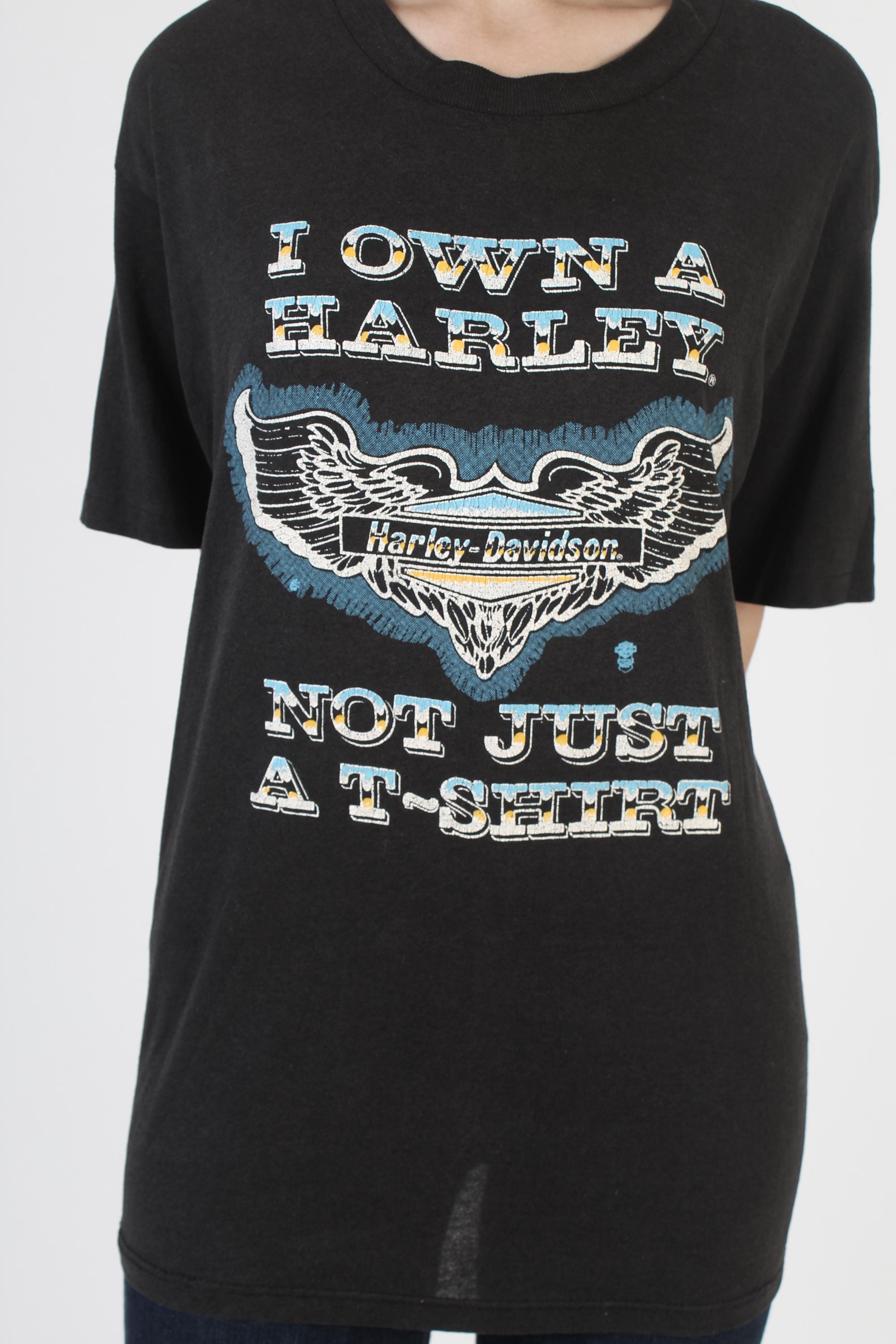 ヴィンテージ80年代ハーレーダビッドソンTシャツ：ニューヨーク