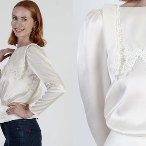 Scott McClintock Off White Blouse, 70s Gunnies Prairie Tunic, Renaissance Style Top, Draped Victorian Folk Blouse