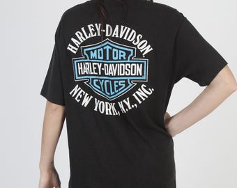 ヴィンテージ80年代ハーレーダビッドソンTシャツ：ニューヨーク