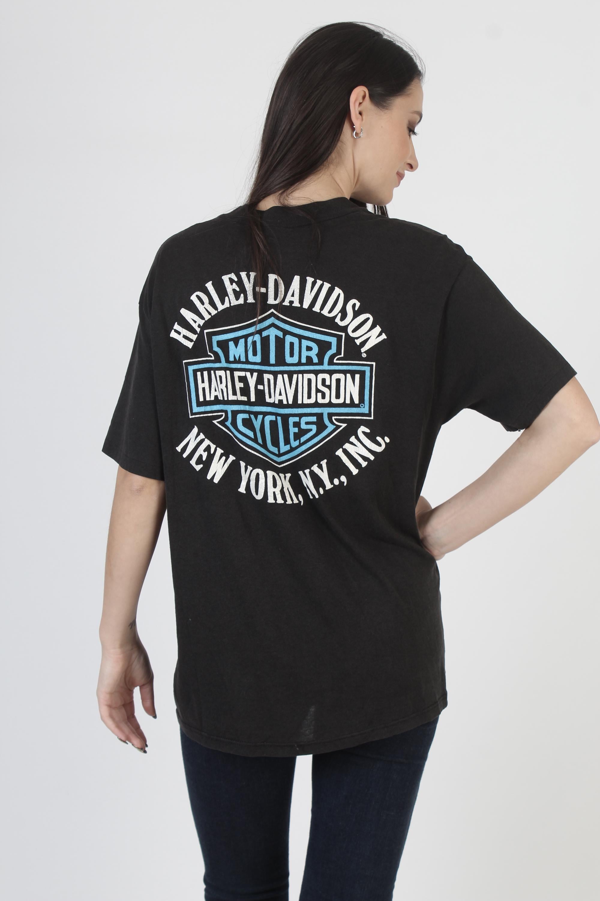 ヴィンテージ80年代ハーレーダビッドソンTシャツ：ニューヨーク