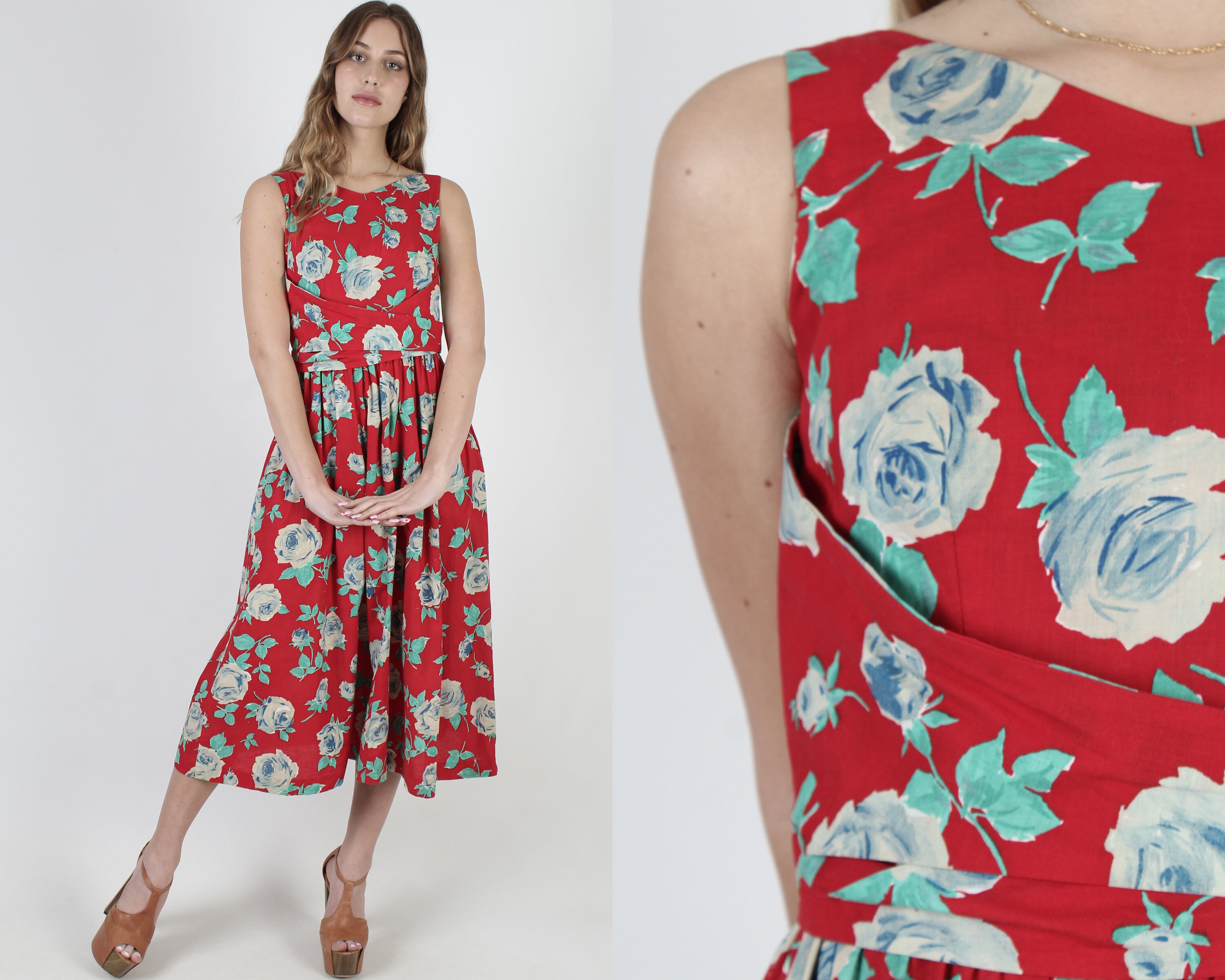 Vintage 80s Lanz Originals Dress / Red 