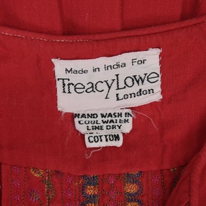 Treacy Lowe Of London Maxi Dress, 70s Heavily Embroidered India Dress, Heavyweight Ethnic Caftan With Pockets Large image 7