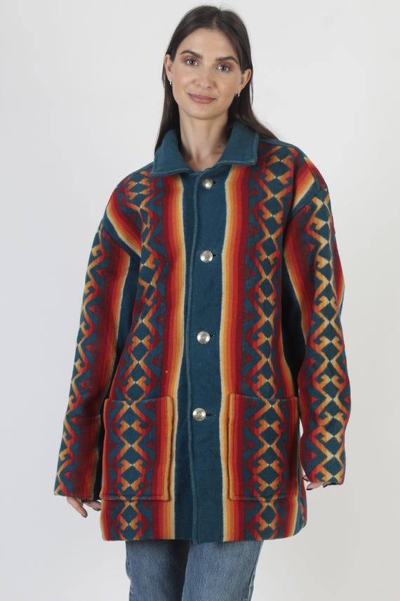 Vintage Pendleton Southwestern Coat, 50s Native A… - image 2