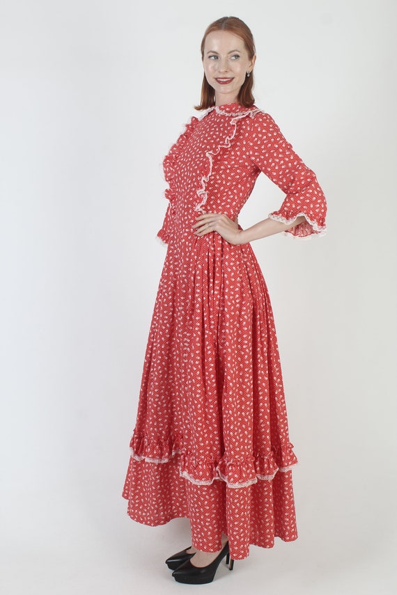 Colonial Style Southern Belle Dress Vintage Flowe… - image 5