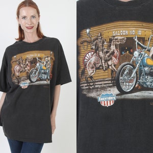 Vintage Easyriders Magazine T-Shirt 90s Harley Davidson Biker Tee 2 Sided Dealer Shop T Shirt XL image 1